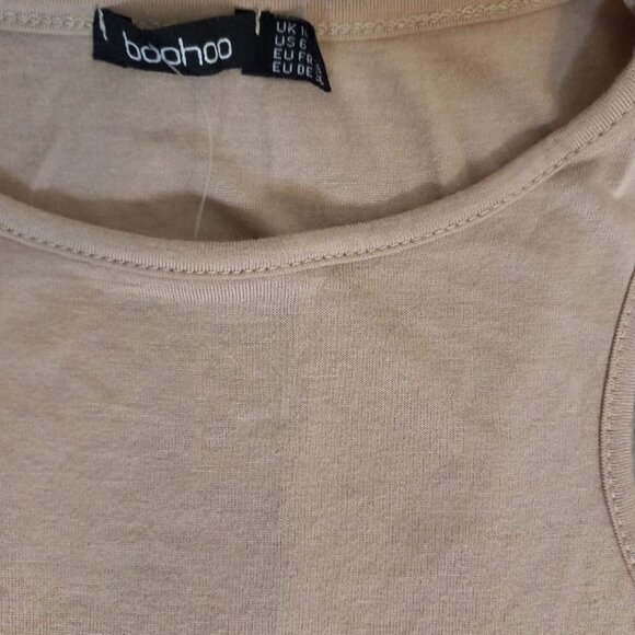 Boohoo Women’s Sleeveless Bodycon Maxi Dress – Beige, Size 6 (US) - Picture 9 of 10